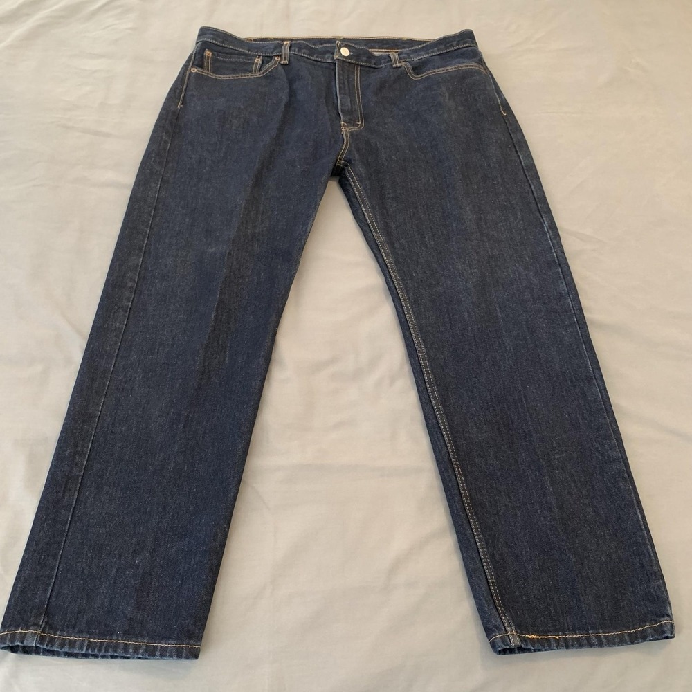 Levis 505‎ Jeans Mens 40x30 Blue Dark Wash Regular Fit Straight Denim Pants